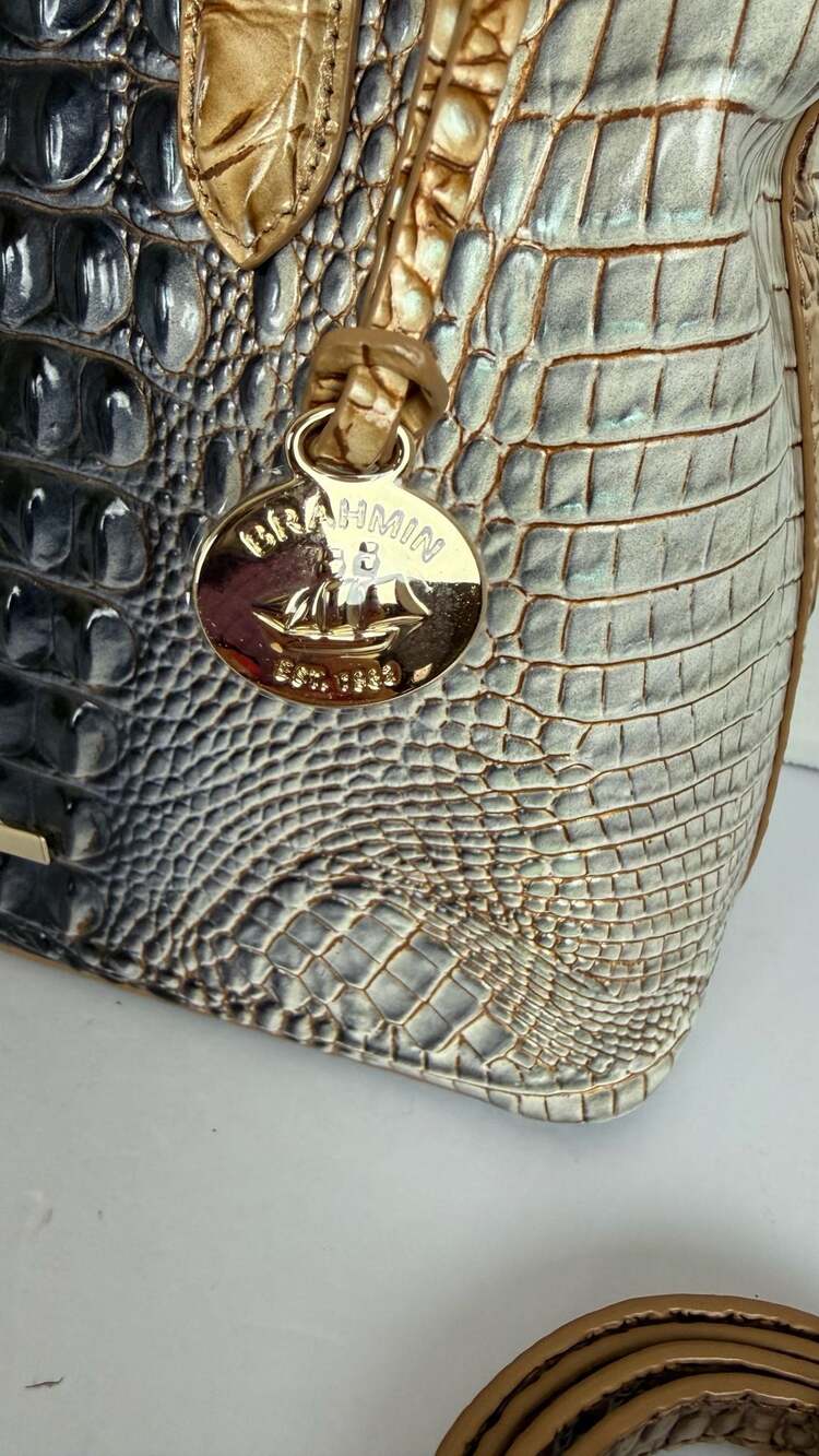 Brahmin Duxbury Satchel Tri-Color Ombre Melbourne Genuine Leather New - Picture 3 of 6
